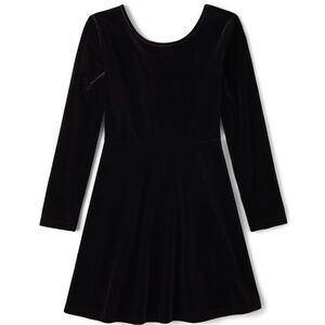 The Children’s Place Girls Velour Everyday Dress - Black